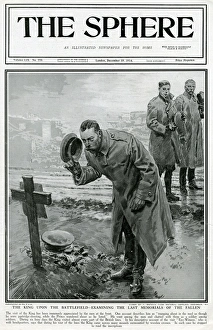 King George V examining memorials on the battlefield King George V examining memorials on the battlefield