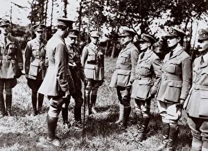 King George V with RAF officers, Western Front, WW1 King George V with RAF officers, Western Front, WW1