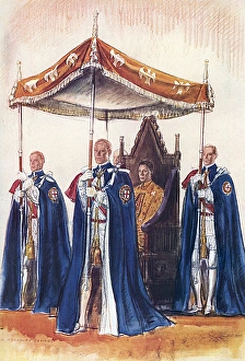King George VI and his canopy bearers, coronation King George VI and his canopy bearers, coronation