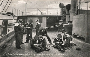 Knotting Class, Training Ship Arethusa, Greenhithe, Kent Knotting Class, Training Ship Arethusa, Greenhithe, Kent
