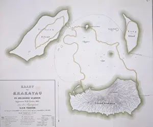 Prints of Figure 1 from Krakatau by R D M Verbeek showing the group of islands Map Prints: Krakatau Map Print: Figure 1 Group Islands
