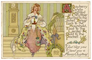 Christmas Atmosphere Prints: Lady and Candle
