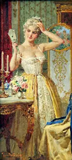 Fortunino Matania Artwork Prints: Lady at her dressing table