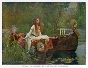 <b class=qtipBold><figcaption>Lady of Shalott 1888</figcaption></b><br>The Lady of Shalott floating down the river.<br><em>© Mary Evans Picture Library 2015 - https://copyrighthub.org/s0/hub1/creation/maryevans/MaryEvansPictureID/10068205</em> Lady of Shalott 1888