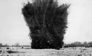 World War I Trenches Prints: Land-mine explosion