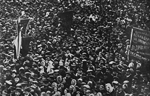 Large gathering during Revolution, Petrograd, Russia Large gathering during Revolution, Petrograd, Russia