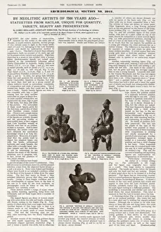 Prints of Late Neolithic Statuettes from Hacilar in north-western Anatolia, excavated during the 1960 season by James Mellaart, Assistant Director, The British Institute of Archaeology at Ankara. Date: 1961 Catal Huyuk Prints: Late Neolithic Statuettes Print from Hacilar, Anatolia 1961