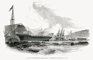 Launch of The Avenger Steam Frigate at Devonport Dockyard, Plymouth Launch of The Avenger Steam Frigate at Devonport Dockyard, Plymouth