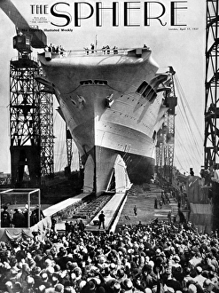 Launch of HMS Ark Royal, Birkenhead, 1937 Launch of HMS Ark Royal, Birkenhead, 1937