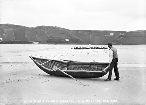 Launching a Canvas Curragh, North West Donegal Launching a Canvas Curragh, North West Donegal