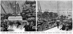Laying the cornerstone for the Statue of Liberty Laying the cornerstone for the Statue of Liberty