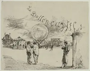 Aeronautics History Prints: Le ballon captif