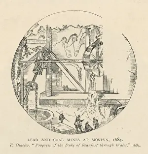 17th Century Lead and Coal Mine Print