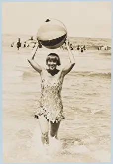 Vintage Beachwear Prints: Leafy Swimwear 1927