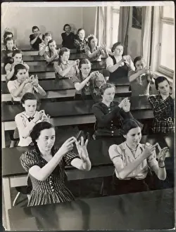 Deaf Education History Prints: Learning Sign Language