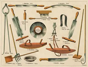 Leather Making Print: Tannery Tools and Equipment