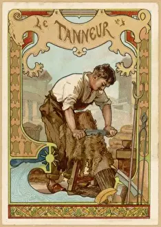 Tan Leatherworker at Work Print