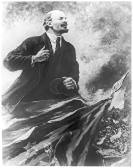 Russian Leader Prints: Print of Lenin Making Speech
