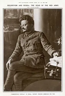 Russian Leader Prints: 1920 Print of Leon Trotsky, Russian Communist leader