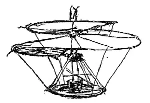 Leonardo Da Vinci's Flying Machine Print