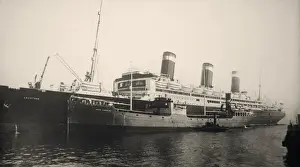 Transatlantic Liner Prints: Leviathan refueling