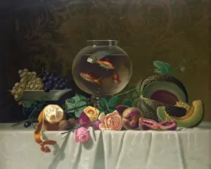 Vintage Still Life Prints: Still life with fish