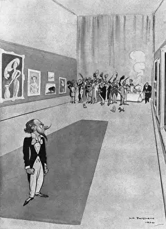 H M Bateman Cartoons Prints: Light Refreshments, the Private View by H. M. Bateman