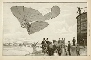 Vintage Aviation Photography Prints: Lilienthal in Flight