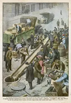 Prohibition Era USA Prints: Liquor down the Drain