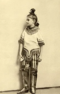 Little girl in Greenland eskimo costume, Denmark Little girl in Greenland eskimo costume, Denmark
