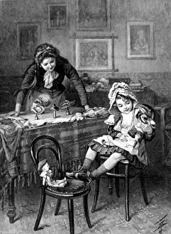 Little Girl playing at shopping, 1892 Little Girl playing at shopping, 1892