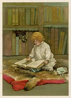 Children's Literature Art Prints: THE LITTLE LIBRARIAN