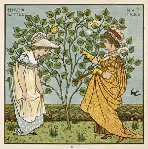 Vintage Nursery Rhymes Prints: Little Nut Tree (Crane)