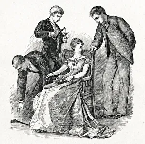 Little Women - Meg and three young men at a party Little Women - Meg and three young men at a party