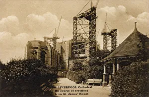 Liverpool Cathedral under construction from St. James Mount Liverpool Cathedral under construction from St. James Mount