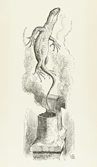 Prints of BILL THE LIZARD Pops out of the chimney London Zoo Prints: Mary Evans Print: Bill the Lizard Pops out of the Chimney