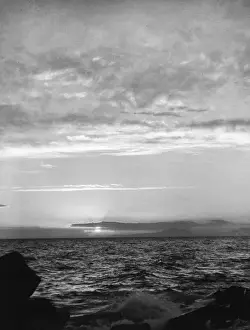 Llanaber Sunset Print, a 1930s photograph of the Welsh coastline