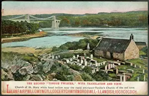 Llanfair PG Print: A photograph of the churchyard