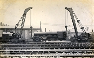 Locomotive Suspended Between Two Cranes, Crewe, Cheshire Locomotive Suspended Between Two Cranes, Crewe, Cheshire