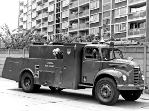 Prints of The GLC-LFB was created on 1 April 1965. A series of photos was commissioned of each type of fire engine, either within or absorbed into the enlarged London Fire Brigade Fire Brigade Prints: GLC-LFB Foam Tender at East Ham Print