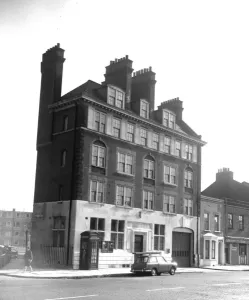Prints of Built by the London County Council (LCC) and opened in 1904, Burdett Road fire station was located at 141 Burdett Road Fire Brigade Prints: LCC-LFB Burdett Road Fire Station Print, East London 1904