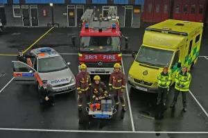 Prints of Multi service emergency vehicles and their personnel Fire Brigade Prints: London Fire Brigade Multi Service Emergency Vehicles Print