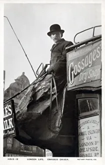 London Life - Driver of a Horse Omnibus. The last LGOC horse-bus ran in October 1911 between London Bridge London Life - Driver of a Horse Omnibus. The last LGOC horse-bus ran in October 1911 between London Bridge