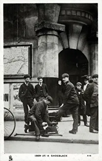 London Life - A Shoeblack works outside a Station Entrance on The City and South London Railway (C&SLR) London Life - A Shoeblack works outside a Station Entrance on The City and South London Railway (C&SLR)