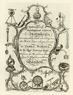 London Trade Card - James Simons, Scientiific Instruments London Trade Card - James Simons, Scientiific Instruments