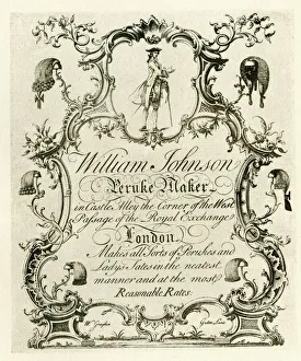 London Trade Card - William Johnson, Wig Maker London Trade Card - William Johnson, Wig Maker