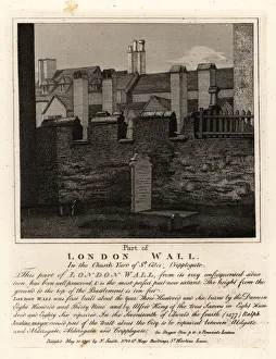 Part of the London Wall in the churchyard of St. Giles Part of the London Wall in the churchyard of St. Giles