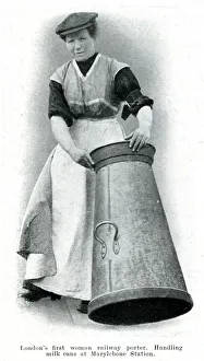 London's first female railway porter, April 1915 London's first female railway porter, April 1915