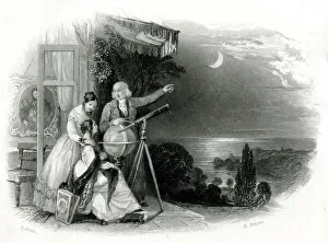 Looking at the moon -- Evening Hours Looking at the moon -- Evening Hours