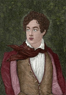 Lord Byron (1788-1824). Engraving. Colored Lord Byron (1788-1824). Engraving. Colored